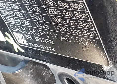 2019 Jaguar F-Pace S из США, поврежденный, VIN SADCM2FV1KA616002